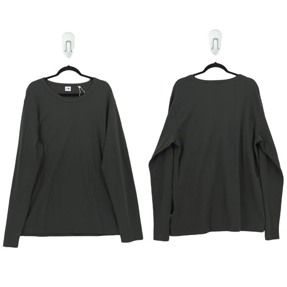 NN07 No Nationality Men XXL Cliff Tee Shirt Dark Army Green Long Sleeve NEW - Picture 1 of 8